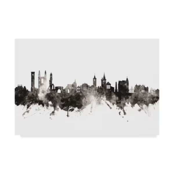 Michael Tompsett 'St Andrews Scotland Skyline Black White' Canvas Art, 22x32, Trademark Fine Art, Mfr#: MT02137-C2232GG